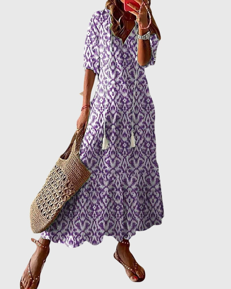 Amalia | Charmante Dames Boho Vintage Jurk