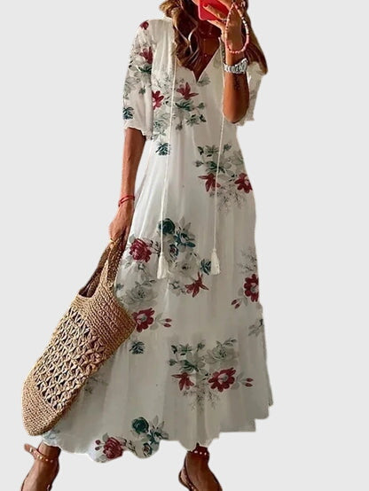 Amalia | Charmante Dames Boho Vintage Jurk