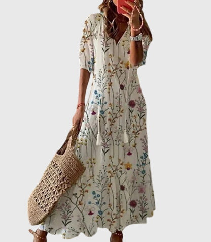 Amalia | Charmante Dames Boho Vintage Jurk