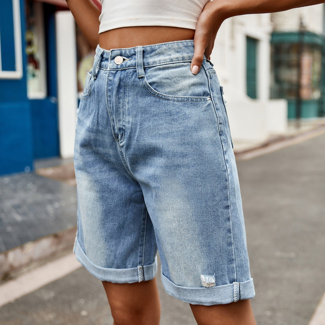 Aniek | Relaxte Dames Denim Korte Broek Zomer