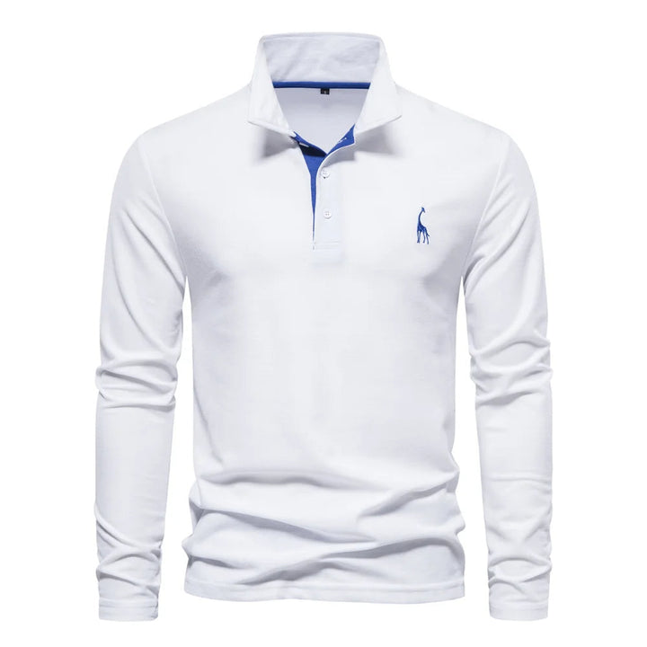 Arjan | Heren Poloshirt Lange-Mouw Klassiek Geborduurd