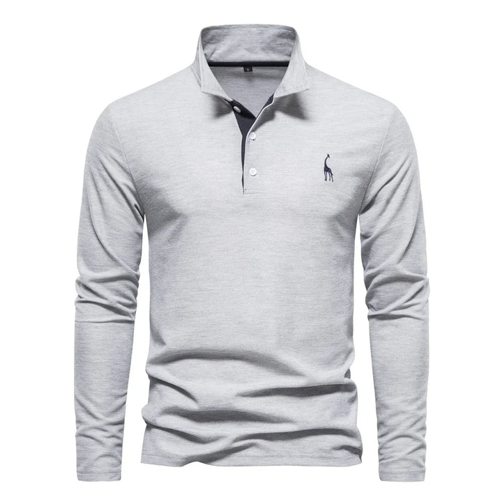 Arjan | Heren Poloshirt Lange-Mouw Klassiek Geborduurd