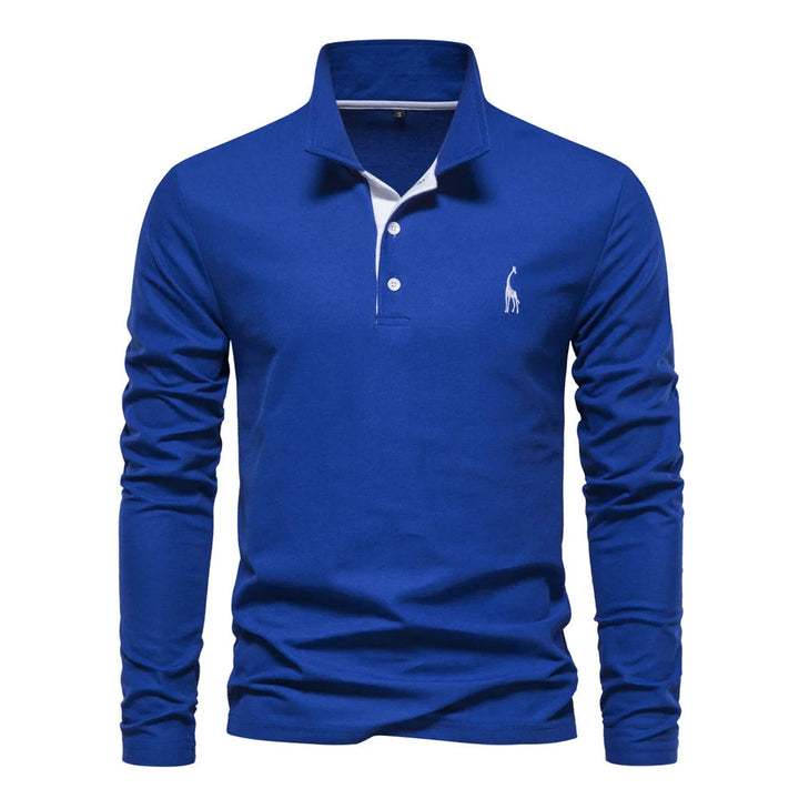 Arjan | Heren Poloshirt Lange-Mouw Klassiek Geborduurd