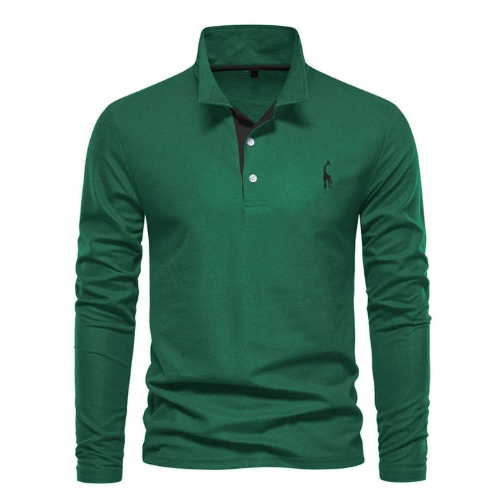 Arjan | Heren Poloshirt Lange-Mouw Klassiek Geborduurd