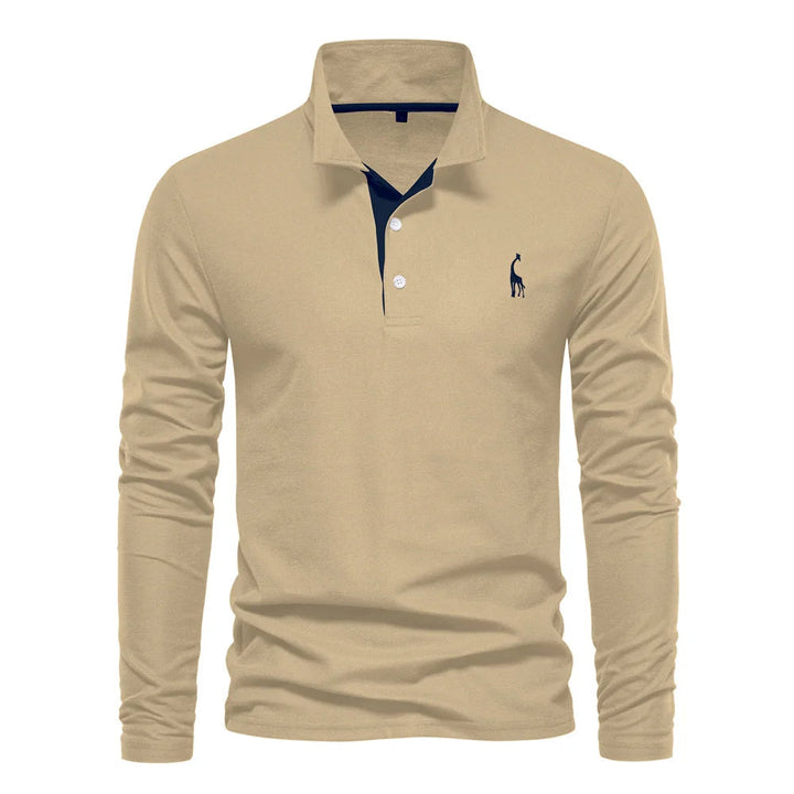Arjan | Heren Poloshirt Lange-Mouw Klassiek Geborduurd