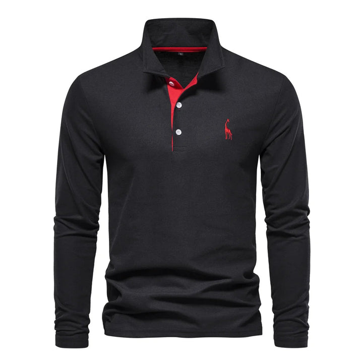 Arjan | Heren Poloshirt Lange-Mouw Klassiek Geborduurd