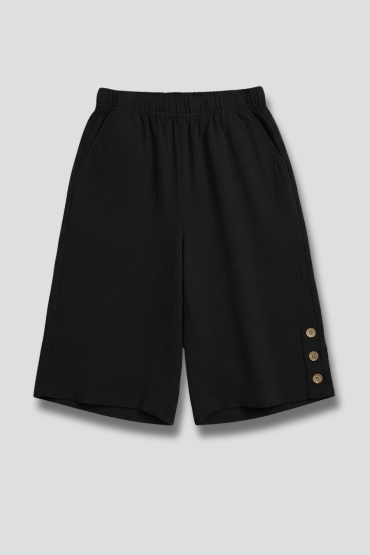 Bente | Ontspannen Dames Korte Broek Met Knopen