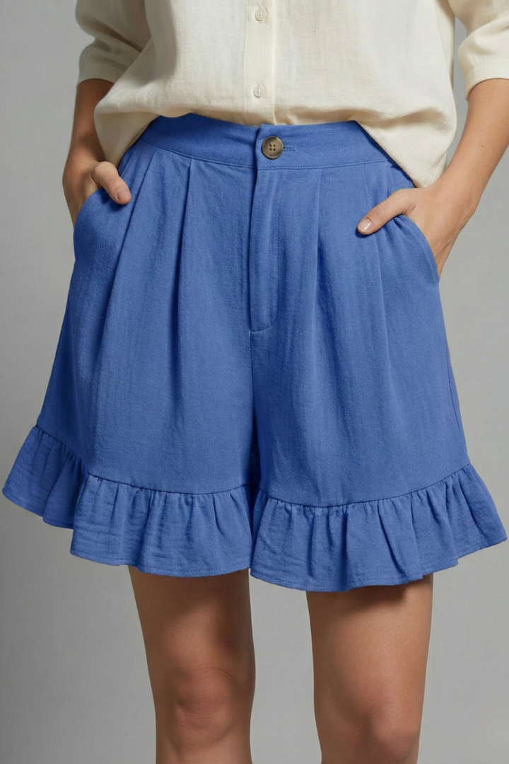 Bibi | Charmante Dames Korte Broek Ruche Zoom