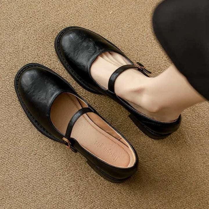 Britt | Dames Mary Jane Lage Blokhak Schoenen