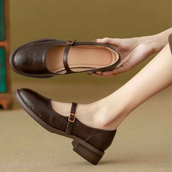 Britt | Dames Mary Jane Lage Blokhak Schoenen