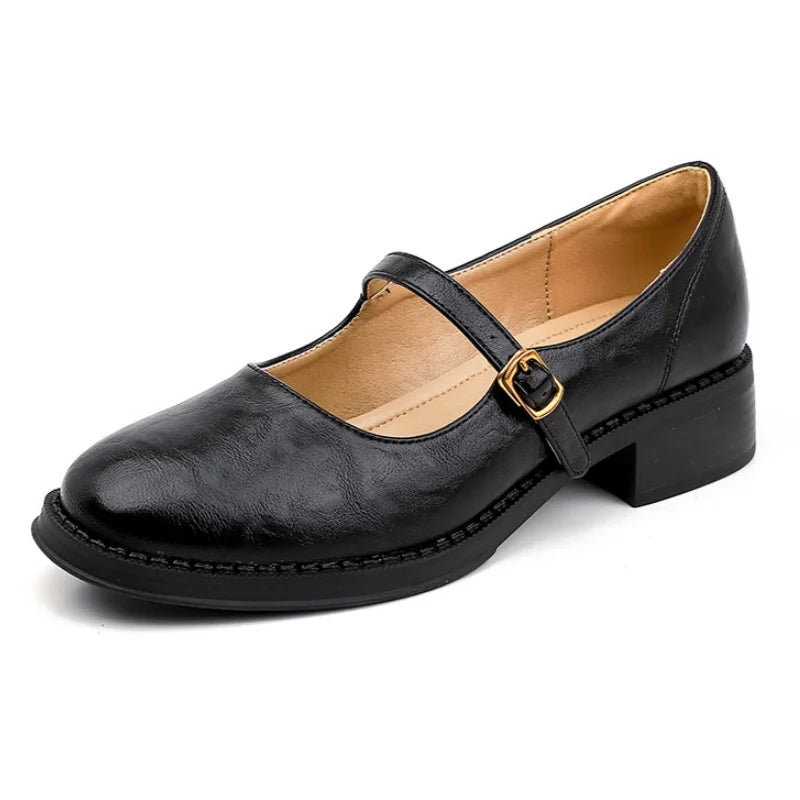 Britt | Dames Mary Jane Lage Blokhak Schoenen