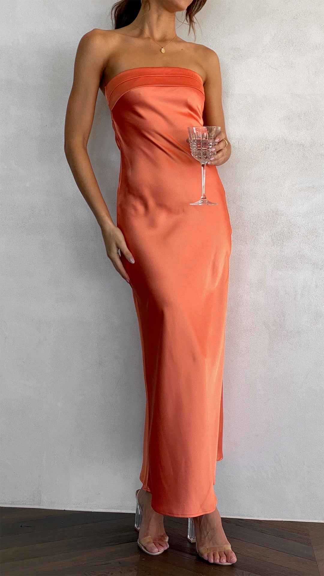 Céline | Elegante Dames Maxi Satijnen Avondjurk
