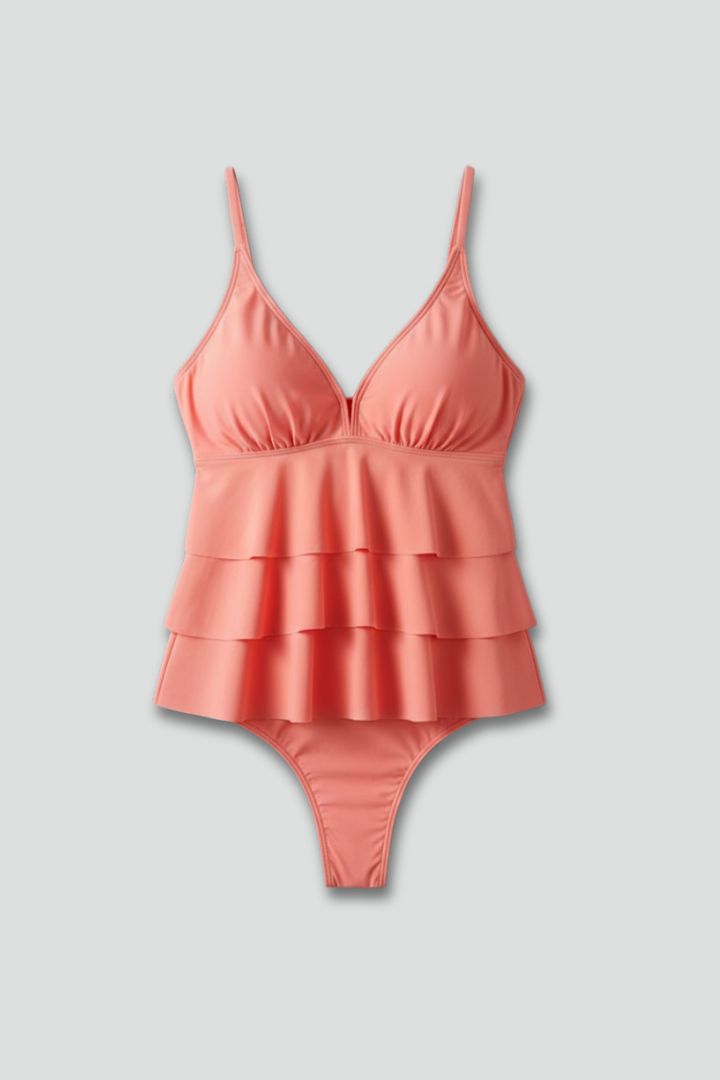 Cato | Dames Ruches V-hals Tankini Set Tweedelig
