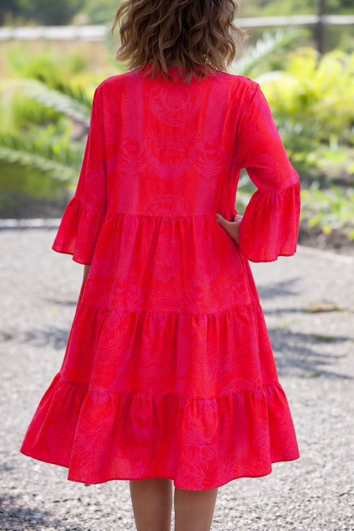 Clara | Dames Midi Jurk Boho Tropische Print