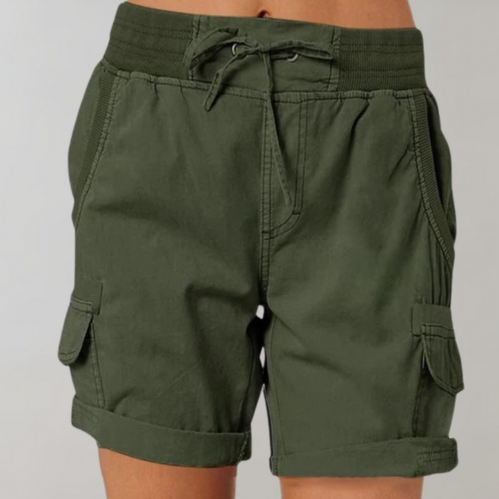 Clarice | Trendy Dames Hoge Taille Cargoshort Korte Broek
