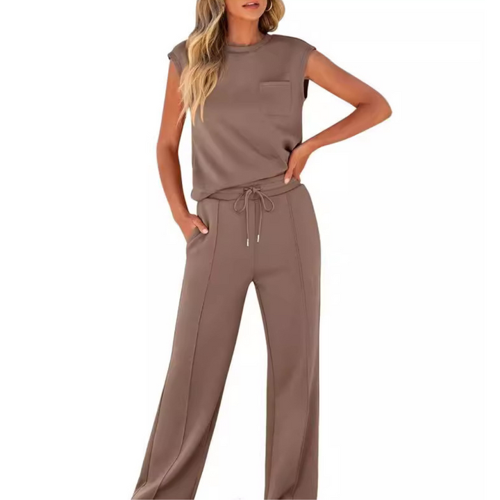 Elena | Dames Co Ord Set Lounge Broek Mouwloos