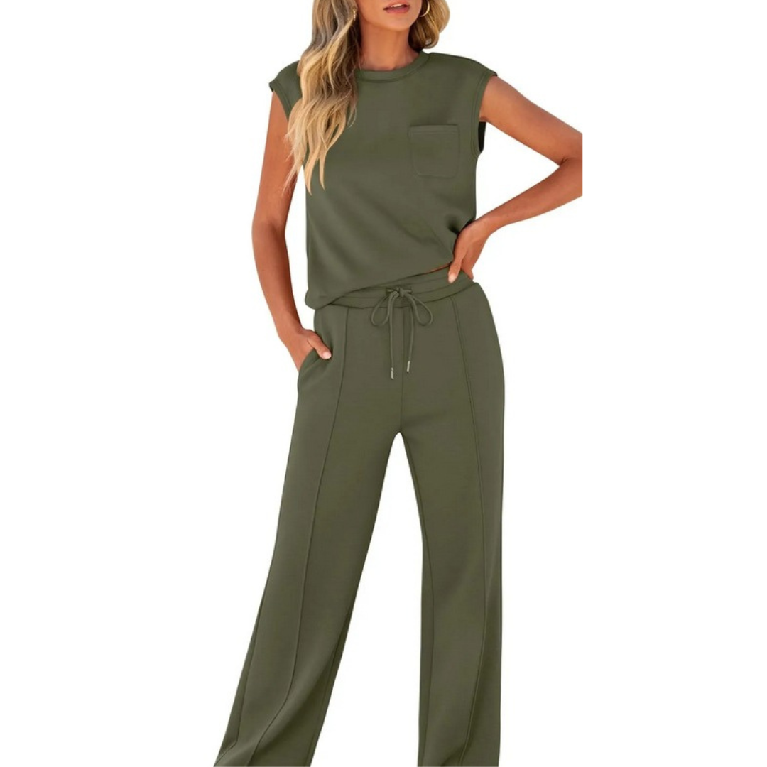 Elena | Dames Co Ord Set Lounge Broek Mouwloos