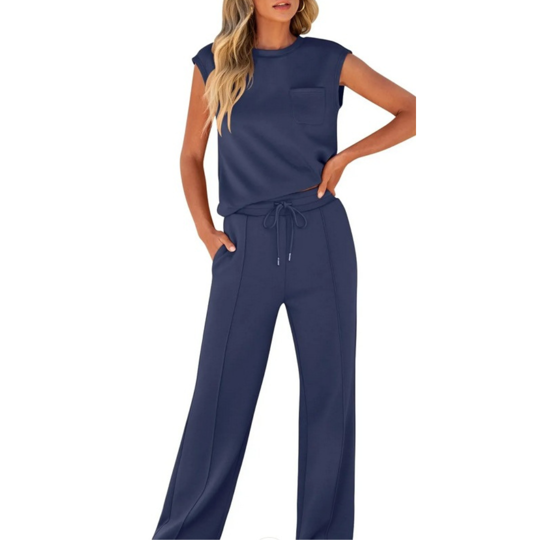 Elena | Dames Co Ord Set Lounge Broek Mouwloos