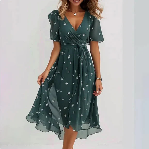 Eva | Elegante Dames Midi Overslagjurk