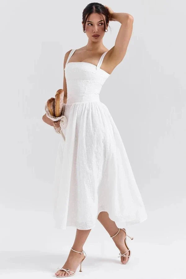 Evi | Dames Midi-Zomerjurk Gingham-Patroon Zakken