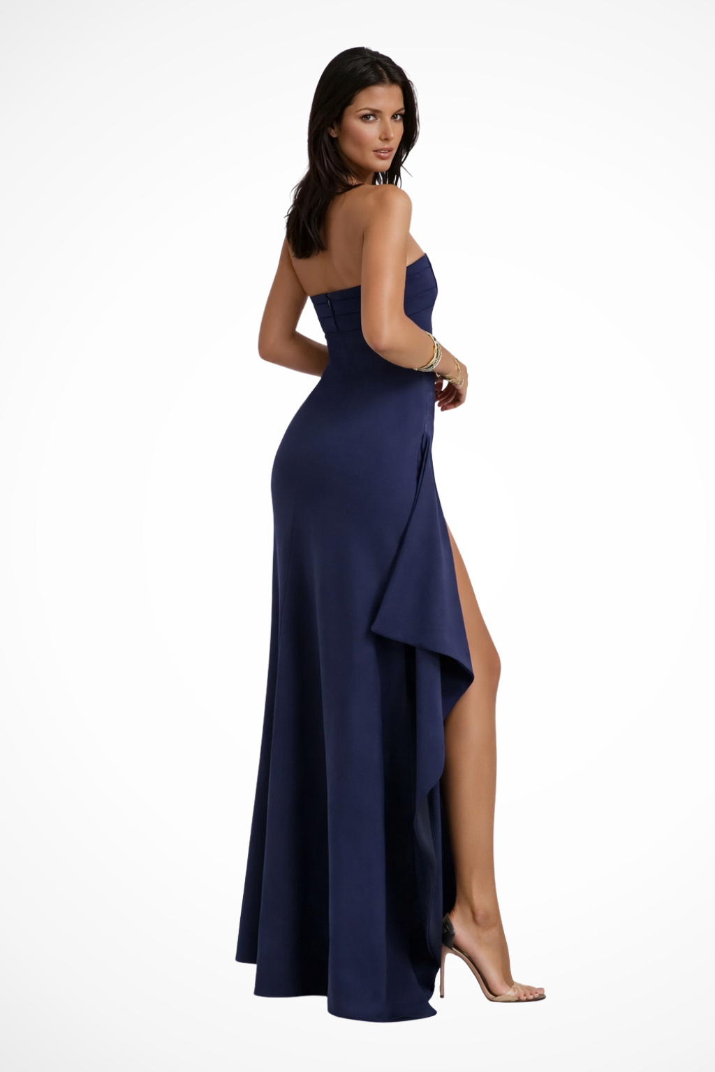 Evi | Dames Strapless Maxi-jurk met Zijsplit Bruiloft Gast