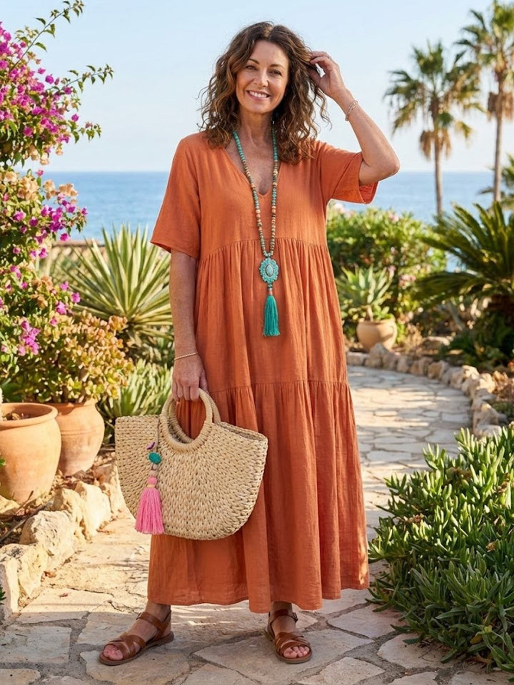 Fenna | Dames Maxi Jurk Boho Zomer Loose Fit Casual