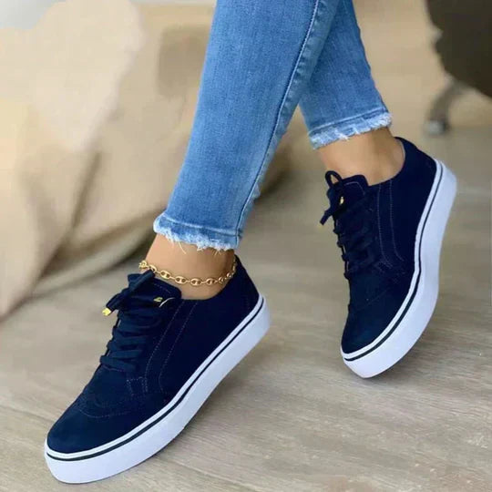 Fleur | Dames Sneakers Casual Low-Top Brogue Veters Vlakke Zool