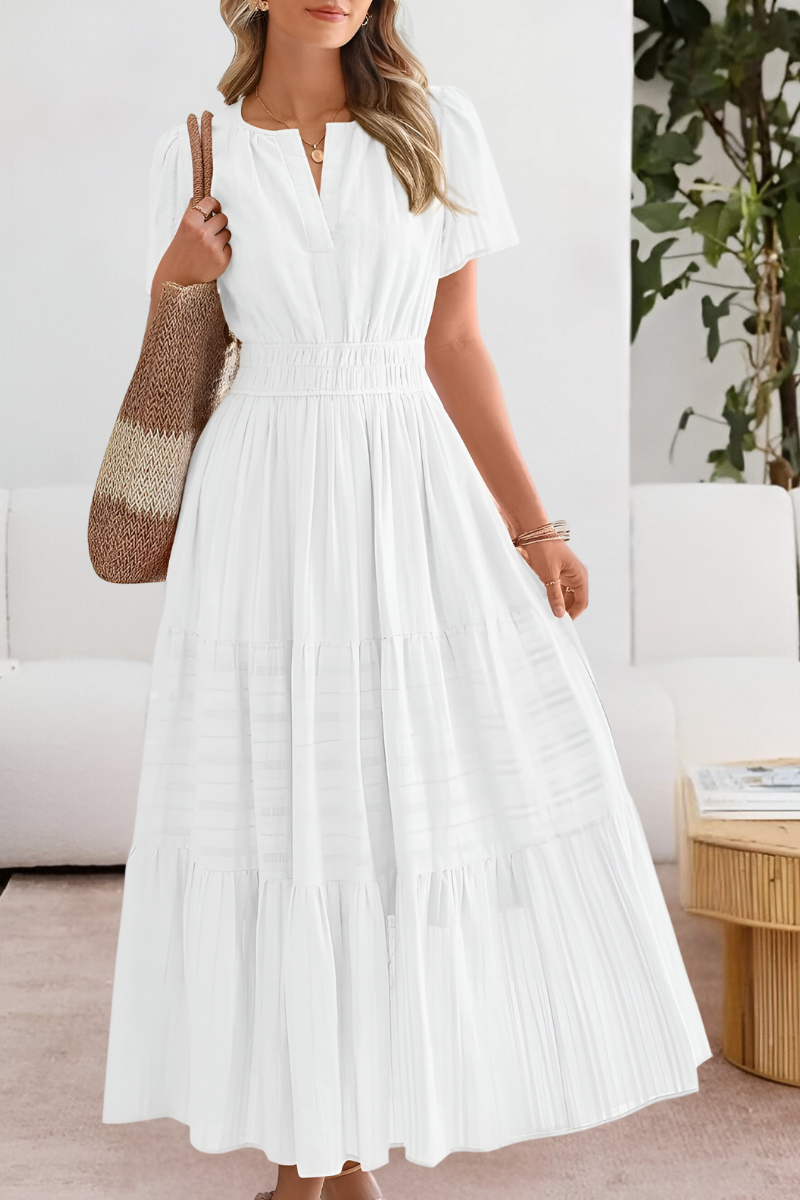 Giavanna | Elegante Dames Boho Midi Jurk met A-lijn Silhouet