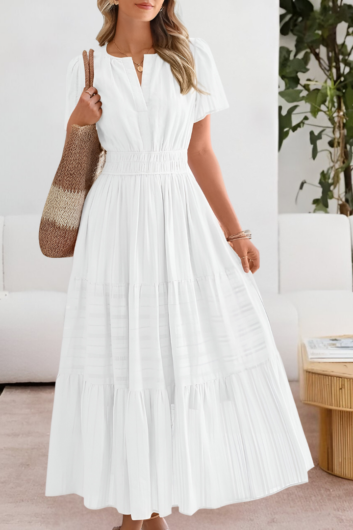 Giavanna | Elegante Dames Boho Midi Jurk met A-lijn Silhouet