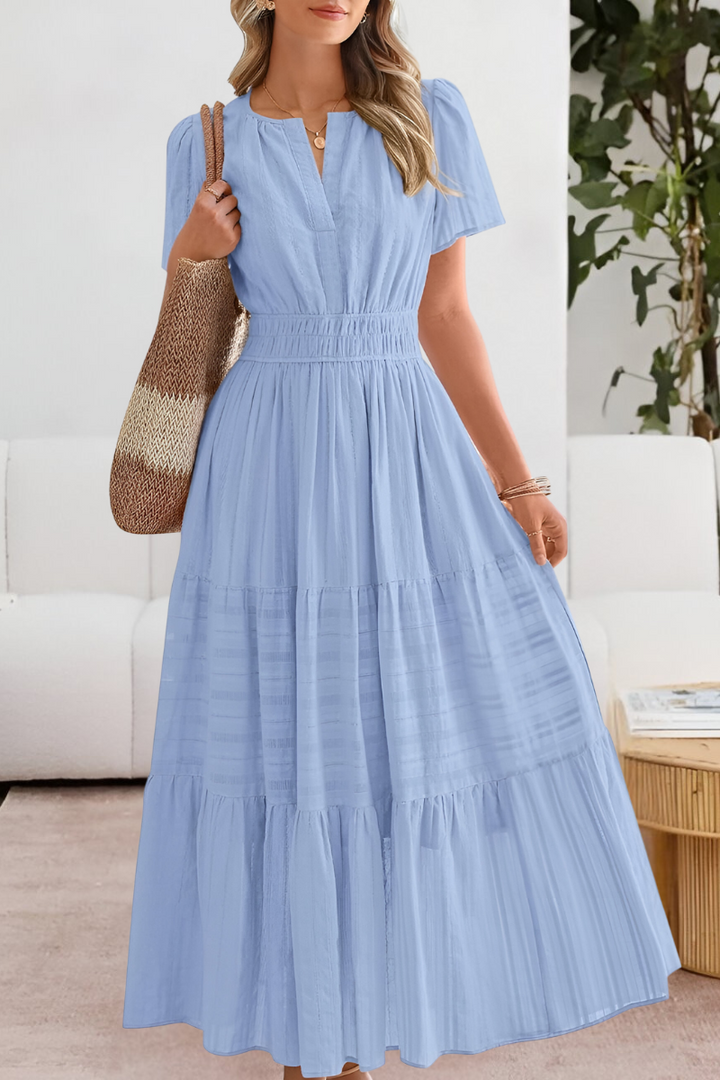 Giavanna | Elegante Dames Boho Midi Jurk met A-lijn Silhouet