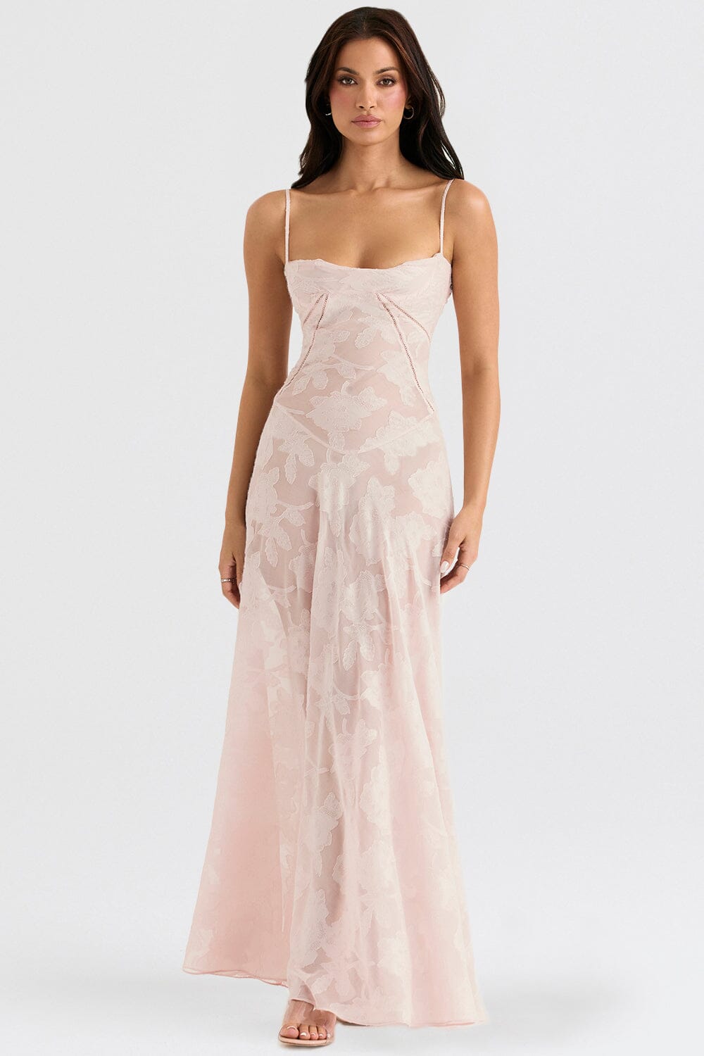 Gisara | Elegante Dames Maxi Jurk met Vloeiend Silhouet en Taille-accent
