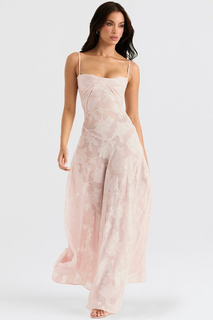 Gisara | Elegante Dames Maxi Jurk met Vloeiend Silhouet en Taille-accent