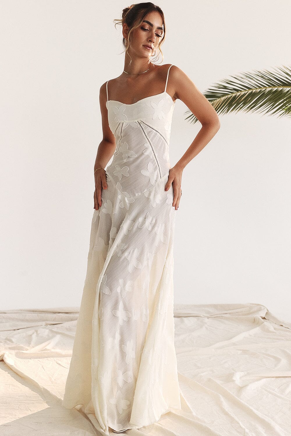 Gisara | Elegante Dames Maxi Jurk met Vloeiend Silhouet en Taille-accent