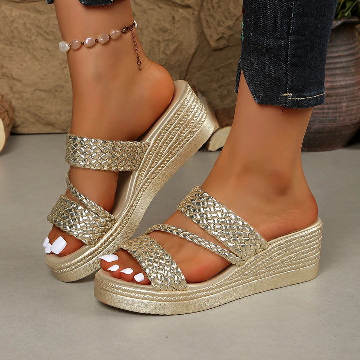 Ines | Dames Sleehakken Sandalen Platform Gevlochten Instapper Zomer
