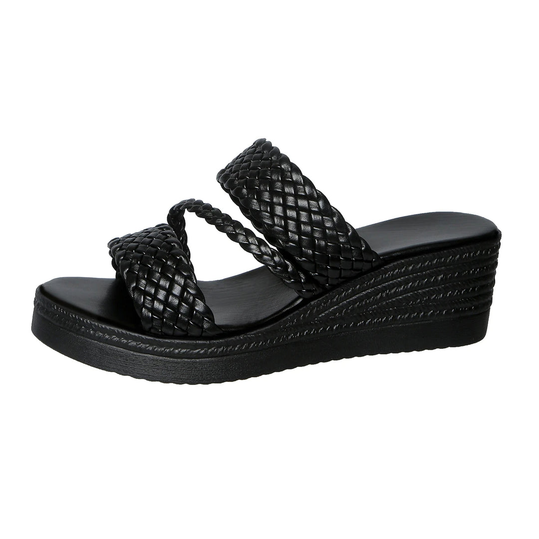 Ines | Dames Sleehakken Sandalen Platform Gevlochten Instapper Zomer