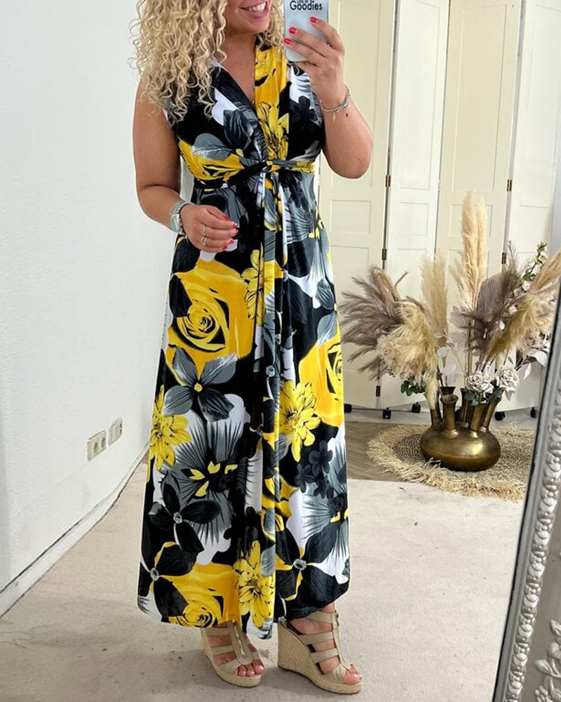 Jolien | Elegante Dames Maxi-Jurk Bloemenprint V-Hals Zomer