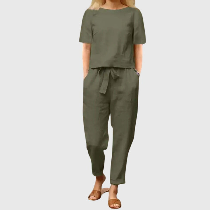 Lana | Dames Co Ords Set Ontspannen Snit Zomer Linnen Look