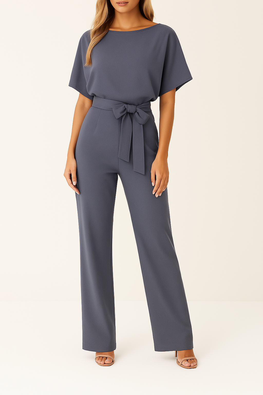 Lavinia | Dames Jumpsuit Elegant Wide-Leg Korte Mouw
