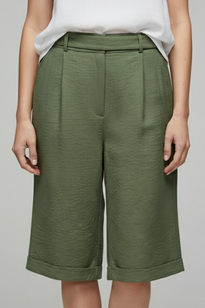 Lieke | Elegante Dames Shorts Met Hoge Taille En Omslag