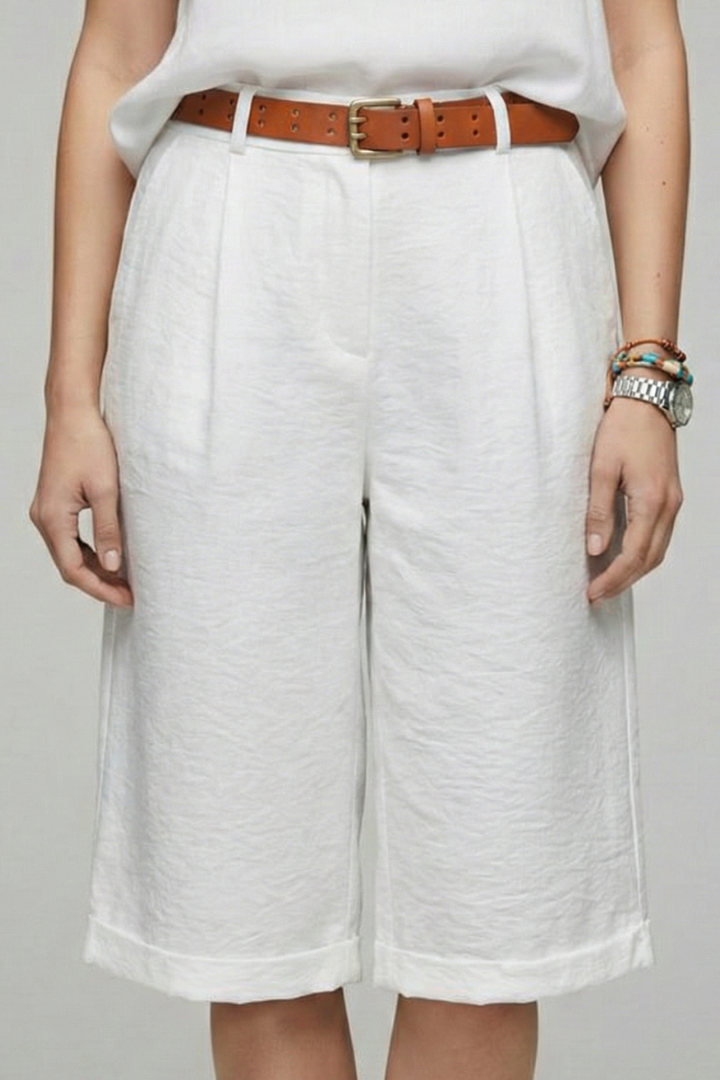 Lieke | Elegante Dames Shorts Met Hoge Taille En Omslag