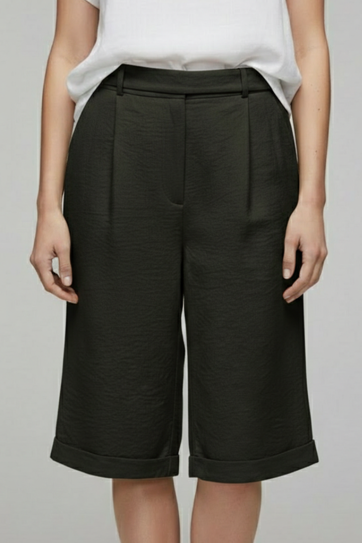 Lieke | Elegante Dames Shorts Met Hoge Taille En Omslag
