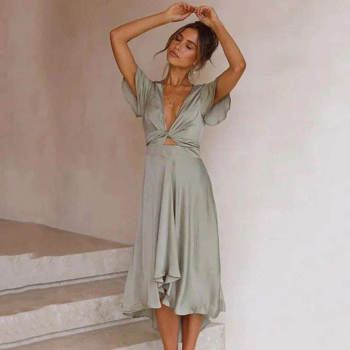 Liora | Elegante Dames Maxi Vintage Jurk met Vloeiend Silhouet