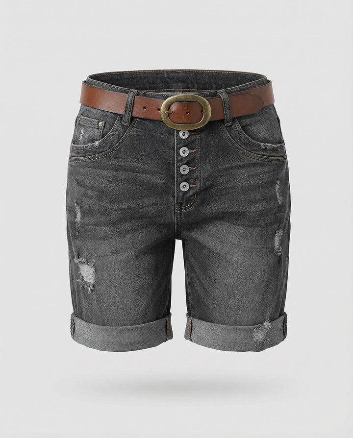Marlies | Dames Korte Broek Gescheurde Denim