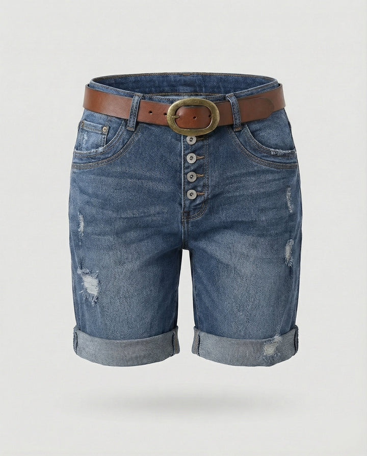 Marlies | Dames Korte Broek Gescheurde Denim