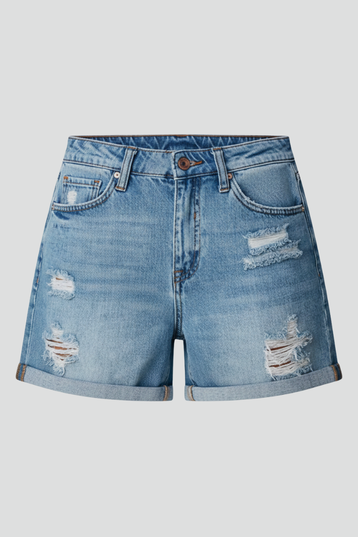 Maud | Dames Korte Broek Denim Met Zakken