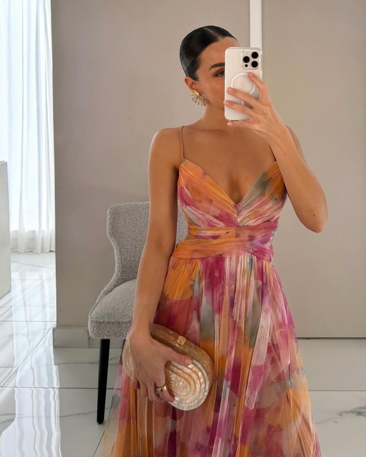 Mylène | Elegante Dames Maxi Bloemen Zomerjurk
