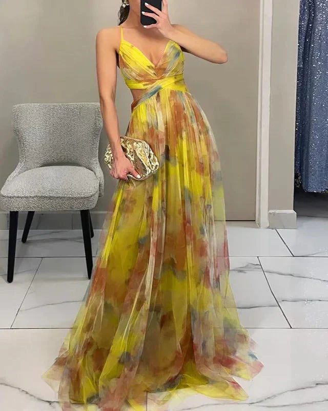 Mylène | Elegante Dames Maxi Bloemen Zomerjurk