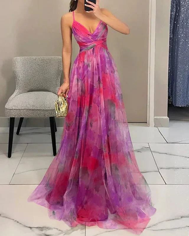 Mylène | Elegante Dames Maxi Bloemen Zomerjurk