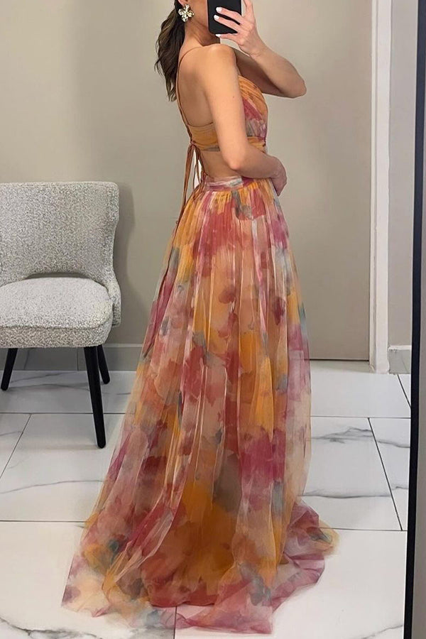 Mylène | Elegante Dames Maxi Bloemen Zomerjurk