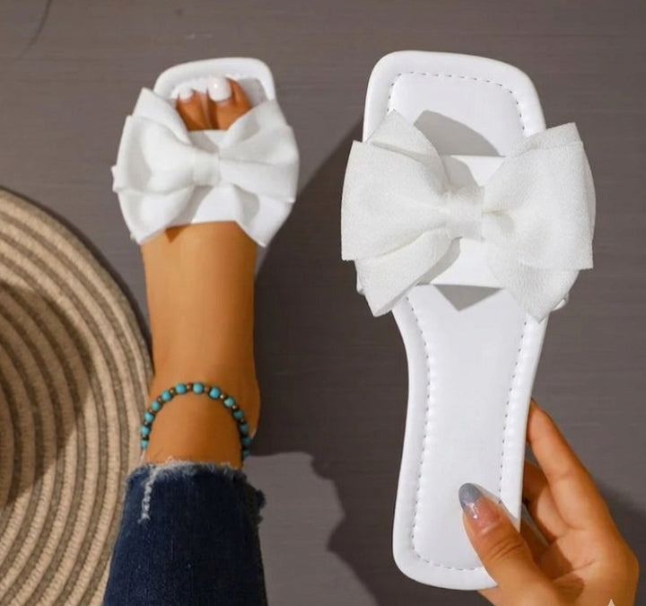 Noor | Dames Slippers Plat Strik Bloem Sandalen Zomer